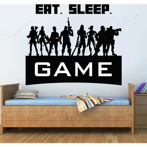 Modern Home Decor Gamer Room Eat Sleep Game Wall Sticker Vinyl Interior Decals Boys Teens Room Bedroom Playroom Wallpaper 4787