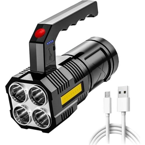 High Power Led Flashlights Four Heads Powerful Flashlight USB Rechargeable Led Flashlight Camping Ultra Bright Torch Flightlight