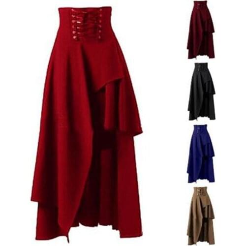 S-2XL Women Steampunk Vintage Rockabilly vintage Clothing Party Lolita Skirt Gypsy Hippie skirt costume Medieval Steampunk Skirt