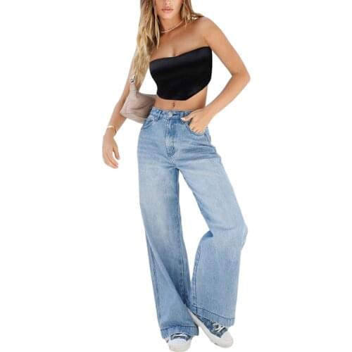 Women Jeans High Waist Clothes Wide Leg Denim Clothing Blue Streetwear Vintage Quality 2021 Fashion Harajuku Straight Pants