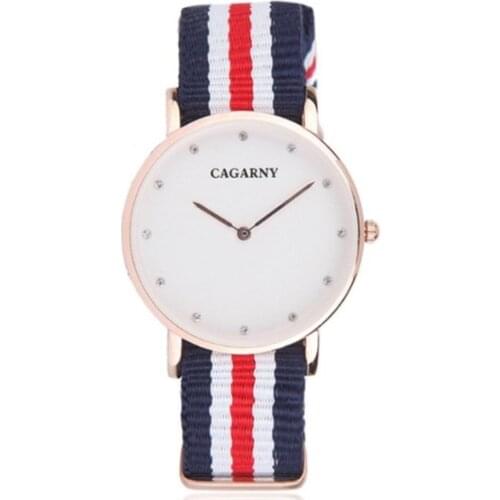 CAGARNY Women Luxury diamonds Nylon Waterproof Watch Women Quartz WristWatch Sports Date Clock Brand Casual Watches montre femme