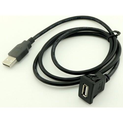 3FT 1M/2M 6FT Car Dashboard Flush Panel Mount USB 2.0 A Male to Female Socket Extension Adapter Lead Cable For Boat Motorcycle