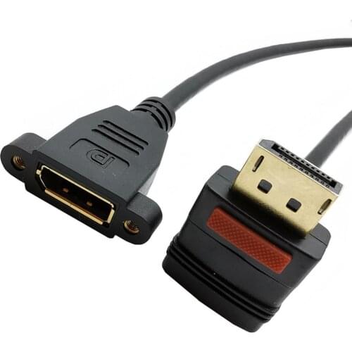 30cm DisplayPort Angle Cable Up & Down & Left & Right DP display port male to female HD 3D For HDTV PC Graphics Cards Projector