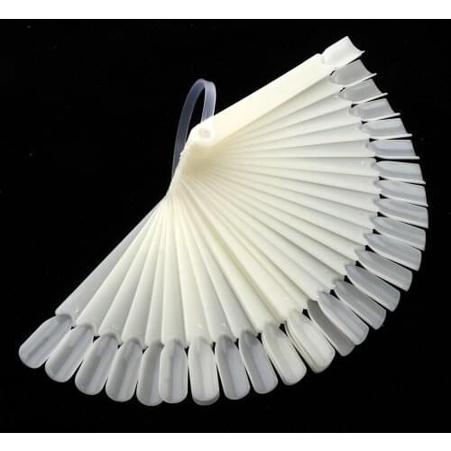 32 Count Fan Shape Plastic Nail Art Tips Sticks Polish Board Color Display