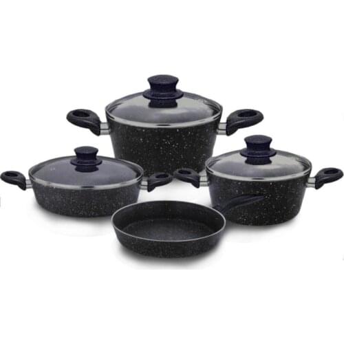 Assos Elita 7 Piece Gray Granite Cookware Frying Pan Team