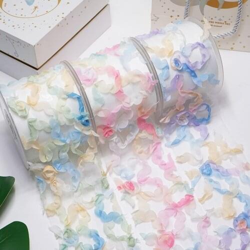 75mm 25Yard Golden Dotted Tulle Glitter Ribbon Organza Mesh Fabric Belt DIY Craft Accessories Hair Clip Bow Cake Topper Supplies