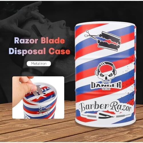 CestoMen Disposal Razor Blade Case Barber Blade Dispenser Case Barbershop Storage Box Container For Used Razor Blades,Paper