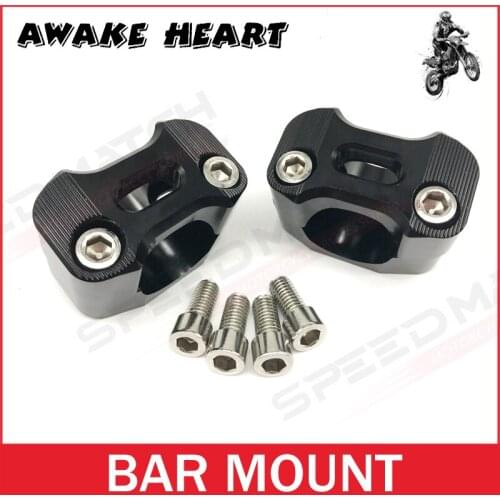 CNC Aluminium Black 22 to 28mm 1-1/8" Fat Bar Motorcycle Bar Clamps Handlebar Bar Risers Fit Pit Dirt Bike Motocross Change