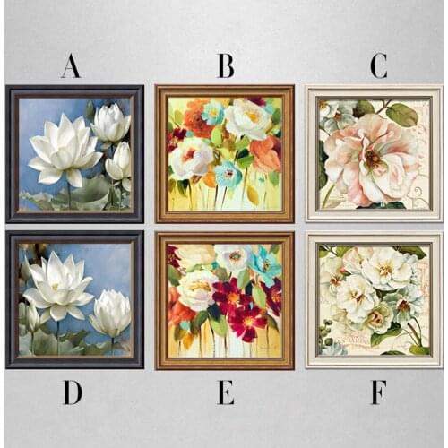 Flower 5D Diamond Embroidery DIY Diamond Painting Cross Stitch Mosaic Full Square Needlework Novelty Pattern Lotus Painting