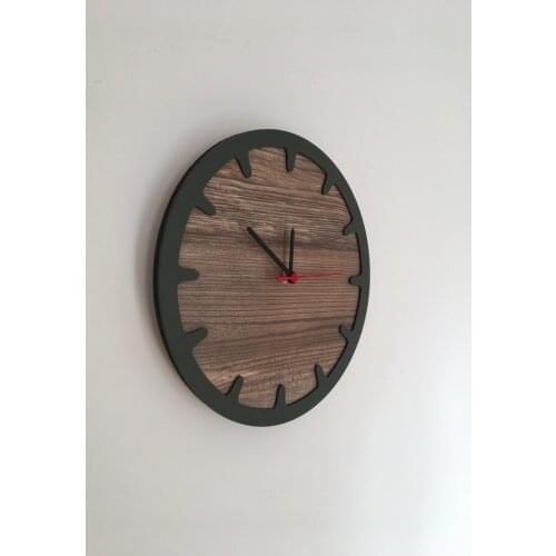 North Designed Booties Mildew Green Bar Decorative Wall Clock 30 Cm