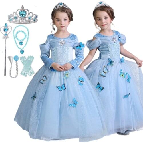Girls Party Dress Up Princess Costume Kids Halloween Cosplay Fancy Clothes Children Christmas Disguise Disfraz