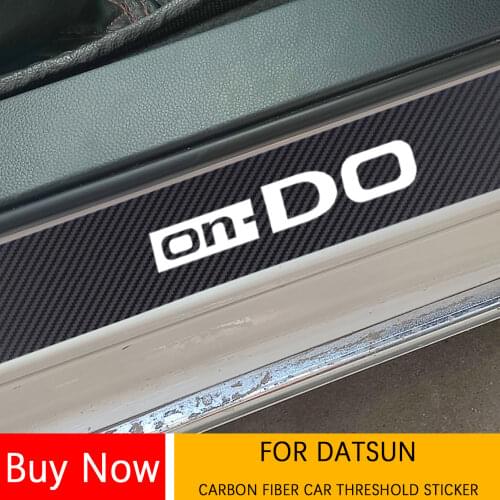 For Datsun GO I GO+ I mi-DO on-DO redi-GO Go-Cross Carbon Fiber Car Door Threshold Pedal Scuff Plate Stickers Car Accessories