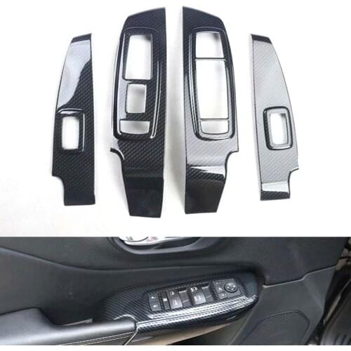 For Jeep Cherokee 2016 2017 Left Hand Drive Car Door Armrest Window Lift Switch Cover Trim Styling Auto Moldings