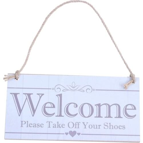 Welcome Please Take Off Your Shoes Hanging Plaque Sign House Porch Decor Gift CNIM Hot