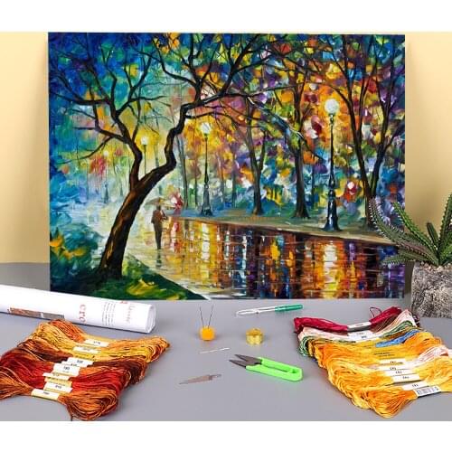 Oil Painting Style Printed 11CT Cross-Stitch Full Kit Embroidery DMC Threads Knitting Sewing Painting Handiwork For Floss