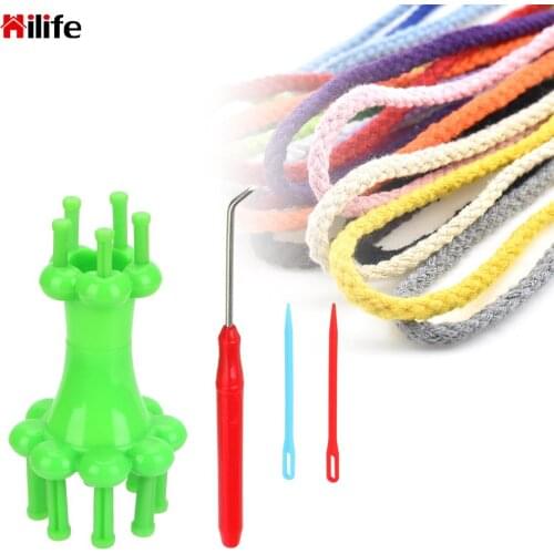 Spool Loom 1 Set Hand Craft Tool Knitter Knitting Doll Double Head Alternative Flower Arranger DIY Weaving Tool