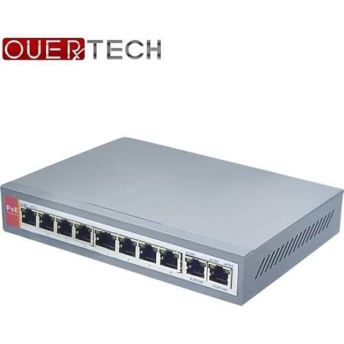 IEEE802.3af 8+2 Port PoE Switch For IP Camera Power Over Ethernet PoE&Optical Transmission For IP Camera System Network Switches