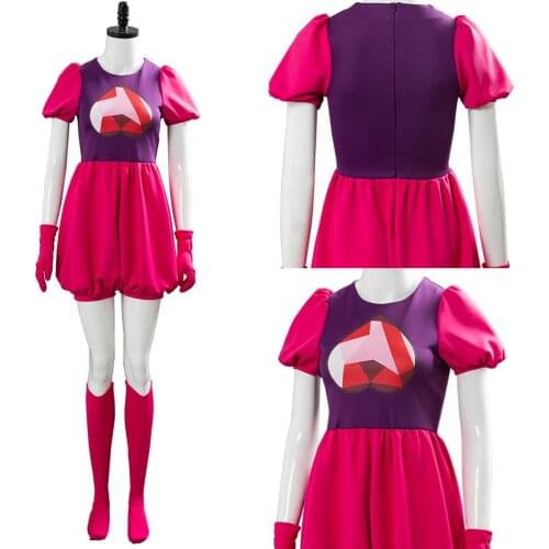 Steven Universe the Crystal Gems Cosplay Costume Dress Red Uniform Halloween Carnival Costume Women Fancy Suit