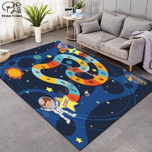 Crawling mat Fantasy fairy Cartoon Kids Play Mat Board Game mat map Large Carpet for Living Room Cartoon Planet Rugs Maze -11