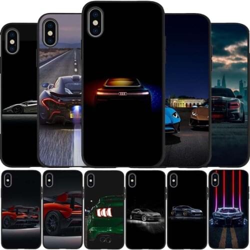 Cool sports car black Silicone Phone Case For iPhone 12 XR XS Max 5 5S SE 2020 6 6S 7 8 PLUS X 11Pro Max 11 Cover