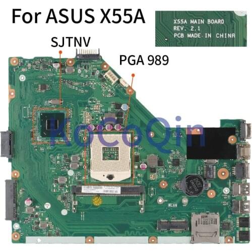 Laptop Motherboard For ASUS X55A PGA 989 Notebook Mainboard REV 2.1 SJTNV HM70 Support Pentium Celeron CPU
