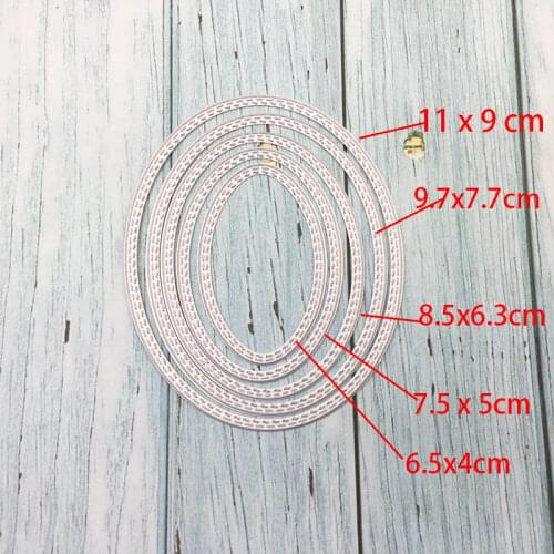 5pcs/Lot Oval Shape Metal Cutting Dies Stencils for DIY Scrapbooking/photo Album Decorative Embossing DIY Paper Cards Handmade
