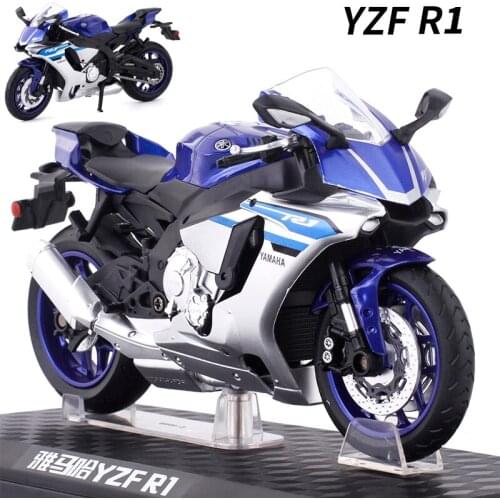 New 1/12 Yamaha Yzf R1 Motorcycle Model Simulation Shock Absorber Street Car Toy Collection Alloy Decoration Boy Birthday Gift
