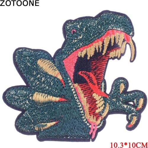 ZOTOONE Fashion Dinosaur Embroidered Patches for Clothing Iron on Clothes Patch Ironing DIY Applique Sew Stickers Fabric Badges