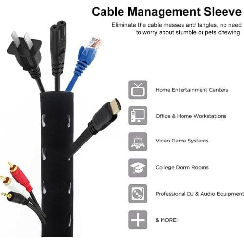 Newest High Quality Cable Management Sleeves Multihole Cable Organizer Wire Hider For TV Computer Office Hot