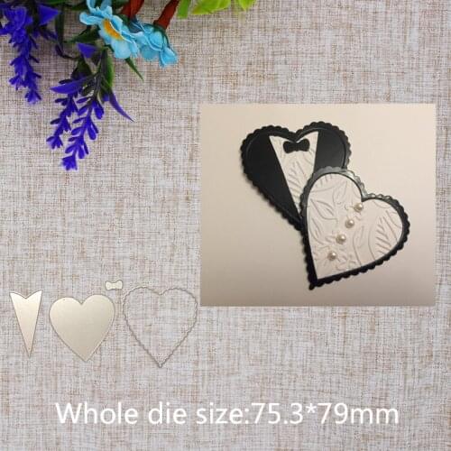 New Arrival Beautiful Heart Bow Tiel Steel Cutting Dies Stencil DIY Scrapbook Decorative Embossing Paper Card Craft 75.3x79mm