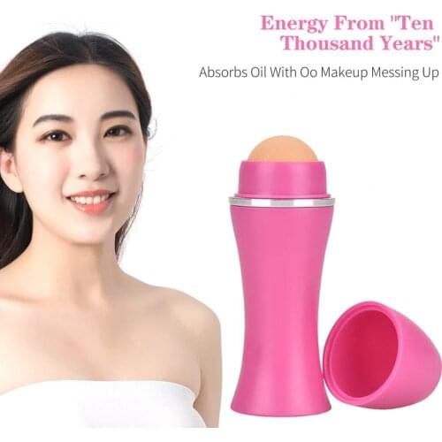 50% Hot Sale Frosted Face Stone Roller Shrink Pore Natural Oil Absorbing Roller Volcanic Blemish Remover Ball Skin Care Tools