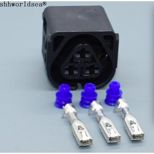 Shhworldsea 3pin 3.5mm auto waterproof socket for BMW electronic air pump wiring harness connector