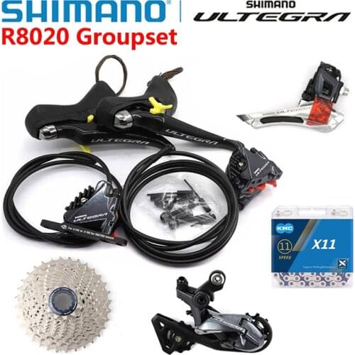 Shimano Ultegra R8020 2 x 11 Speed Hydraulic Disc Brake Groupset Derailleurs ROAD Bicycle R8070 Flat Mount caliper
