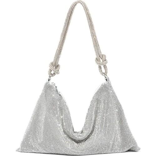 Knot Handle Rhinestone Evening Clutch Bag 2021 New Diamonds Party Wedding Purses Fashion Handbag Luxury Designer Shoulder Bags