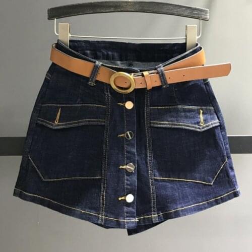 Plus size 2XL single-breasted anti-light denim skirt women elastic package hip A-LINE jeans skirt