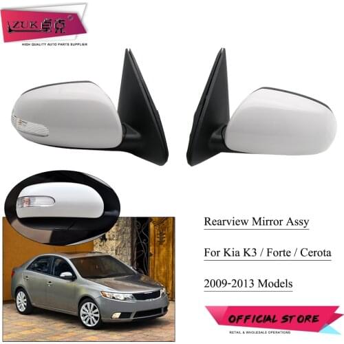 ZUK Left / Right Outer Rearview Side Mirror Backup Mirror Assy For KIA FORTE 2009 2010 2011 2012 2013 3PINS 5PINS Base Color