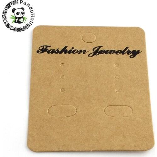 1000pc Rectangle Shape Cardboard Jewelry Earring Display Cards, Camel, 70x50x0.5mm