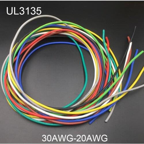 12AWG UL3135 600V 200C Blue Green Yellow Red Wrapping Tinned Copper Silicone Insulated Stranded Braid Electrical Wire Cable Cord