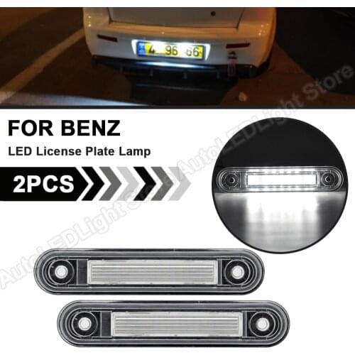 2Pcs Car LED License Number Plate Light Number Plate Lamp For Benz E Class W124 1984-1987 W201 1992-1997 C Class W202 1993-1997