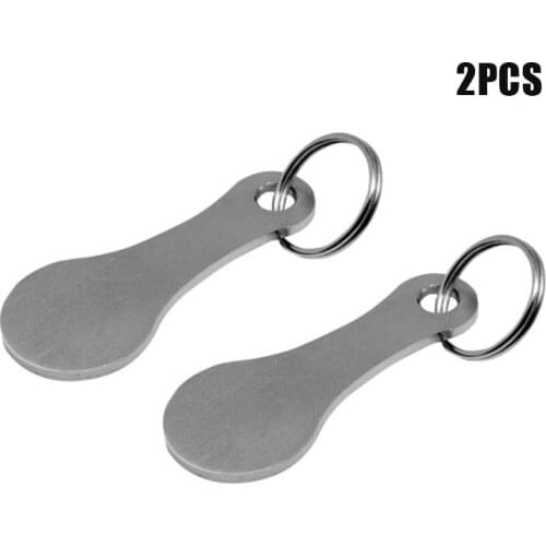 2 Packs DIY Shopping Trolley Tokens Couple Key Chains Decorative Key Hook Keyrings Aluminum Alloy Key Ring Coin Holder Keychain