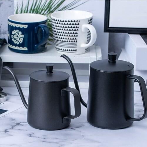 350ml Drip Kettle Coffee Tea Pot Non-stick Coating Food Grade Stainless Steel Gooseneck Drip Kettle Swan Neck Thin Mouth