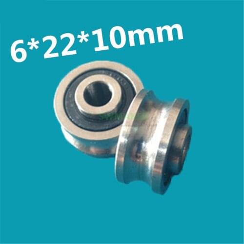 6*22*10mm 6*22*11mm U groove guide rail roller bearing Z6 high quality for computer embroidery machine laser machine SG66