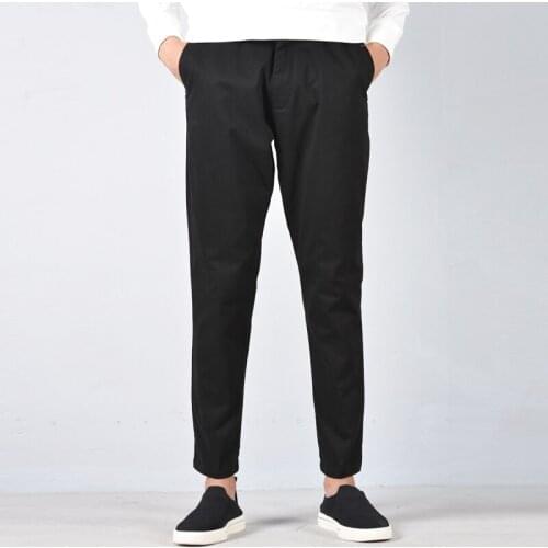 2018 New arrival Italy style long pants men brand fashion men trousers casual elastic solid black pants mens 38 pantalones broek