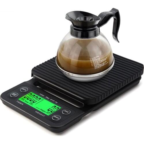 3kg 0.1g Premium Weight Scale Portable Digital Scale Balance Machine LCD Electronic Drip Coffee Scale With Timer