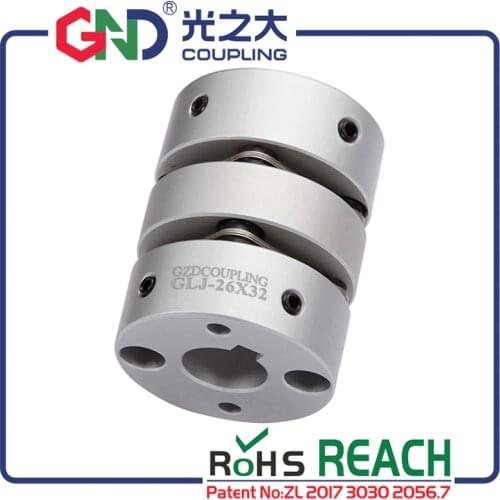Flexible shaft coupling GND aluminum double diaphragm clamp for CNC servomotor stepmotor motor connect kaplin CNC