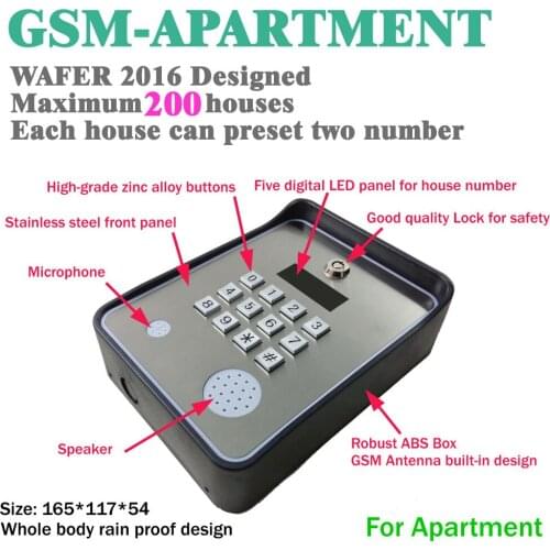 GSM intercom for gate and door opener wireless access controller and service help calling dc12v power input