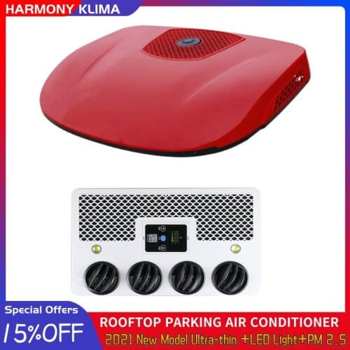 HK-8000 Ultra-thin Universal Rooftop Overhead All-In-One Intergrated Battery/DC Powered Parking Air Conditioner For Truck/RV/Van