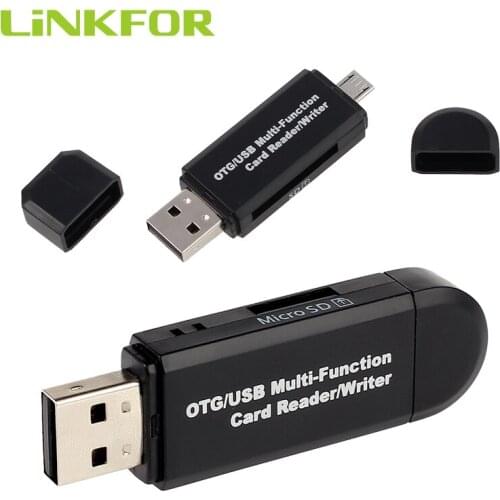 LiNKFOR Micro USB OTG to Adapter SD TF Card Reader 4 in 1 OTG/TF/SD Smart Card Reader For PC Mobile Phone USB 2.0