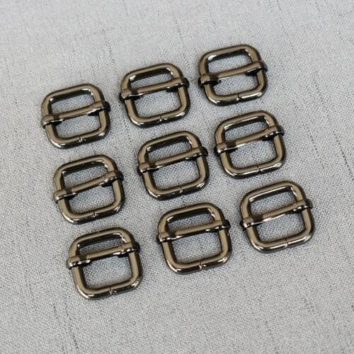 100 Pcs/Lot 15mm Metal Slider Adjustable Buckle for Making Handbag Backpack Luggage Dog Collar Webbing Environmental Plated