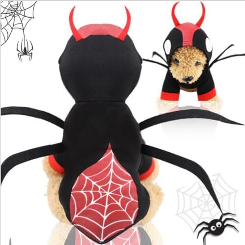 Cute Winter Dog Clothes Pet Accessories Spider beetle Cosplay Dog Clothes for Puppy Chihuahua Pet Costume Halloween Party